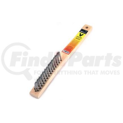 FORNEY INDUSTRIES INC. 70523 Wire Scratch Brush, "V" Groove, Stainless Steel with Wood Handle, 13-3/4" x .014"