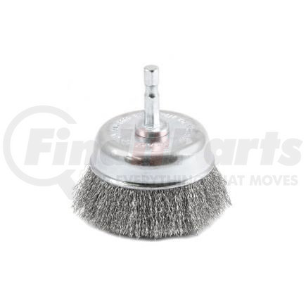 Forney Industries Inc. 72732 Cup Brush, Crimped Wire 3" x .008" Wire with 1/4" Hex Shank
