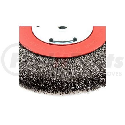 FORNEY INDUSTRIES INC. 72750 Crimped Wire Bench Wheel Brush, 6" x .014" Wire Narrow Face with 1/2" - 5/8" Arbor