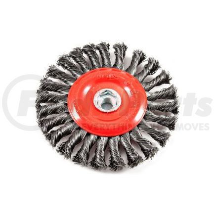 FORNEY INDUSTRIES INC. 72758 Wire Wheel Brush, Twisted/Knotted 6" x .020" Wire with 5/8"-11 Arbor