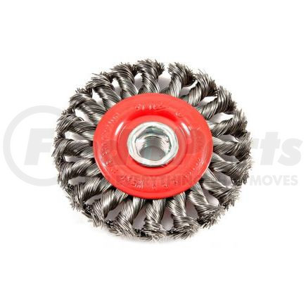 Forney Industries Inc. 72759 Wire Wheel Brush, Twisted/Knotted 4" x .020" with 5/8"-11 Arbor