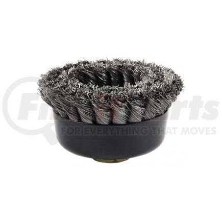 Forney Industries Inc. 72868 Cup Brush, Twisted/Knotted Wire, Double Row, Industrial Pro® 4" x .020" Wire with 5/8"-11 Arbor