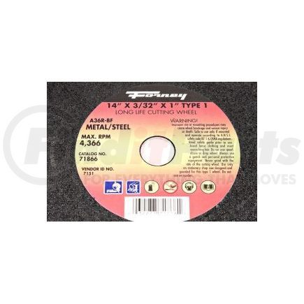 Forney Industries Inc. 71866 Cutting Wheel, Metal Type 1, 14" X 3/32" X 1" Arbor A36R-BF