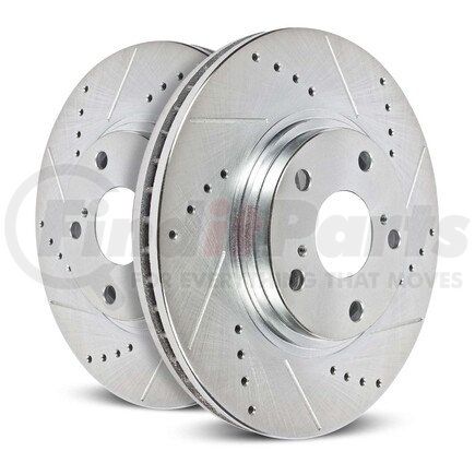 PowerStop Brakes JBR1315XPR Evolution® Disc Brake Rotor - Performance, Drilled, Slotted and Plated