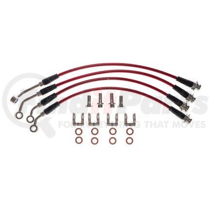PowerStop Brakes BH00168 Brake Hose Line Kit - Performance, Front and Rear, Braided, Stainless Steel
