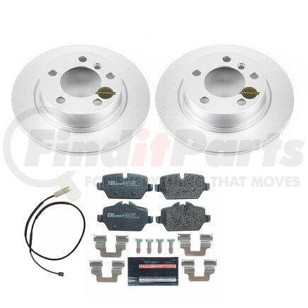 PowerStop Brakes ESK6664 Genuine Geomet® Coated Rotors, ECE-R90 Disc Brake Pad Set + Hardware Kit