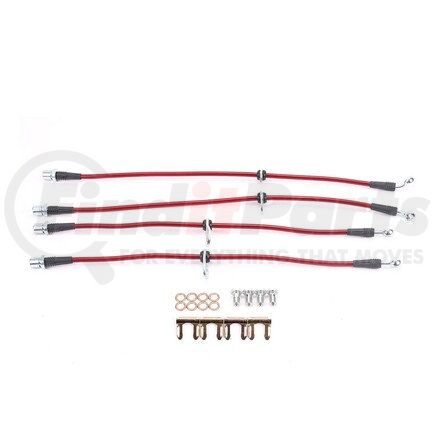PowerStop Brakes BH00015 Brake Hose Line Kit - Performance, Front and Rear, Braided, Stainless Steel