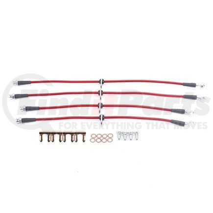 PowerStop Brakes BH00020 Brake Hose Line Kit - Performance, Front and Rear, Braided, Stainless Steel