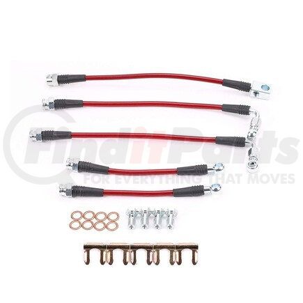 PowerStop Brakes BH00041 Brake Hose Line Kit - Performance, Front and Rear, Braided, Stainless Steel