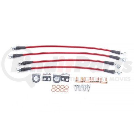 PowerStop Brakes BH00050 Brake Hose Line Kit - Performance, Front and Rear, Braided, Stainless Steel