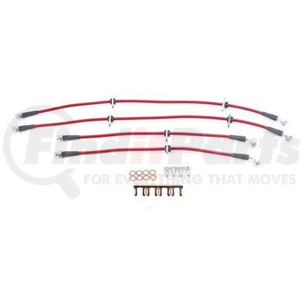 PowerStop Brakes BH00060 Brake Hose Line Kit - Performance, Front and Rear, Braided, Stainless Steel
