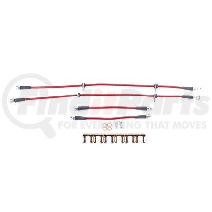 PowerStop Brakes BH00055 Brake Hose Line Kit - Performance, Front and Rear, Braided, Stainless Steel