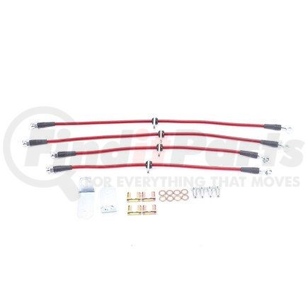 PowerStop Brakes BH00067 Brake Hose Line Kit - Performance, Front and Rear, Braided, Stainless Steel