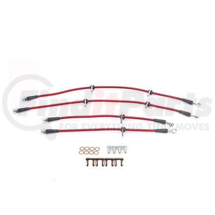 PowerStop Brakes BH00073 Brake Hose Line Kit - Performance, Front and Rear, Braided, Stainless Steel