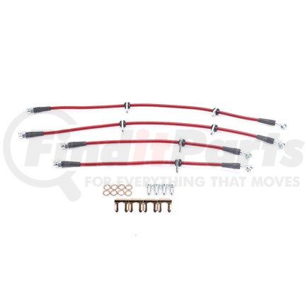 PowerStop Brakes BH00074 Brake Hose Line Kit - Performance, Front and Rear, Braided, Stainless Steel