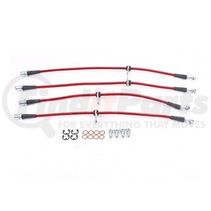 PowerStop Brakes BH00098 Brake Hose Line Kit - Performance, Front and Rear, Braided, Stainless Steel