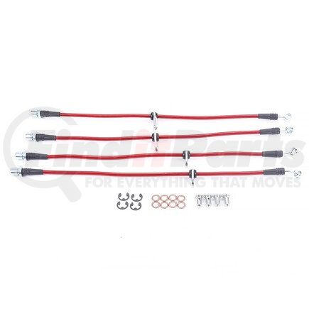 PowerStop Brakes BH00102 Brake Hose Line Kit - Performance, Front and Rear, Braided, Stainless Steel
