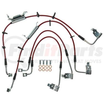 PowerStop Brakes BH00140 Brake Hose Line Kit - Performance, Front and Rear, Braided, Stainless Steel