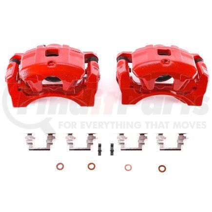 PowerStop Brakes S5032B Red Powder Coated Calipers