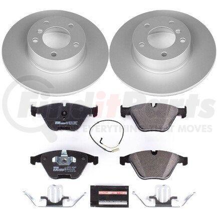 PowerStop Brakes ESK4678 Genuine Geomet® Coated Rotors, ECE-R90 Disc Brake Pad Set + Hardware Kit