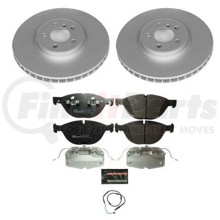PowerStop Brakes ESK6009 Genuine Geomet® Coated Rotors, ECE-R90 Disc Brake Pad Set + Hardware Kit