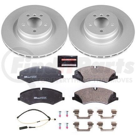 PowerStop Brakes ESK6475 Genuine Geomet® Coated Rotors, ECE-R90 Disc Brake Pad Set + Hardware Kit