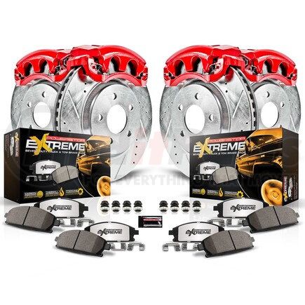 PowerStop Brakes KC2164A36 Z36 Truck and SUV Ceramic Brake Pad, Drilled & Slotted Rotor, and Caliper Kit