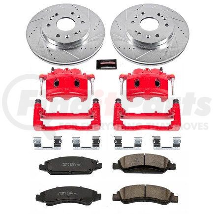 PowerStop Brakes KC2069 Z23 Daily Driver Carbon-Fiber Ceramic Pads Drilled & Slotted Rotor & Caliper Kit
