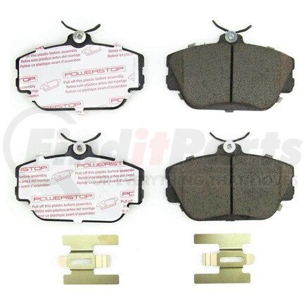 PowerStop Brakes NXT-598 Disc Brake Pad Set - Rear, Carbon Fiber Ceramic Pads with Hardware for 1995 - 2007 Ford Taurus