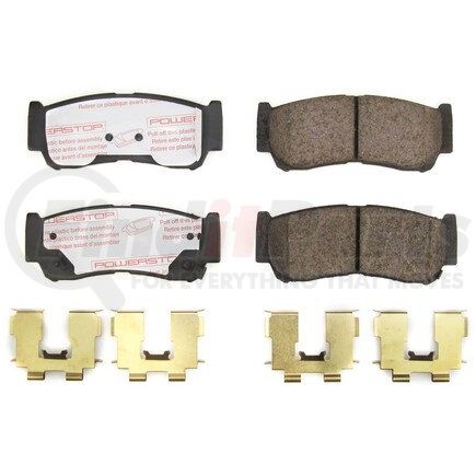 PowerStop Brakes NXT-1297 Disc Brake Pad Set - Rear, Carbon Fiber Ceramic Pads with Hardware, for 2007-2009 Hyundai Santa Fe