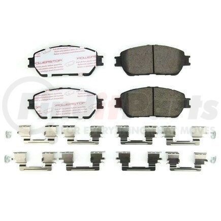 PowerStop Brakes NXT-906 Disc Brake Pad Set - Front, Carbon Fiber Ceramic Pads with Hardware for 2004 - 2008 Toyota Solara