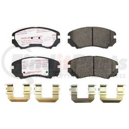 PowerStop Brakes NXT-924 Disc Brake Pad Set - Front, Carbon Fiber Ceramic Pads with Hardware for 2002 - 2010 Kia Optima