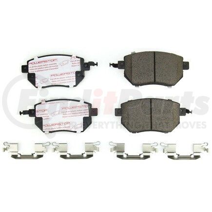 PowerStop Brakes NXT-969 Disc Brake Pad Set - Front, Carbon Fiber Ceramic Pads with Hardware for 2003 - 2011 Nissan Murano