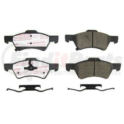 PowerStop Brakes NXT-857 Disc Brake Pad Set - Front or Rear, Carbon Fiber Ceramic Pads with Hardware for 2001 - 2007 Dodge Grand Caravan