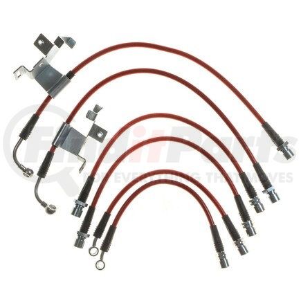 PowerStop Brakes BH00161 Brake Hose Line Kit - Performance, Front and Rear, Braided, Stainless Steel