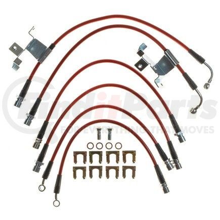 PowerStop Brakes BH00163 Brake Hose Line Kit - Performance, Front and Rear, Braided, Stainless Steel