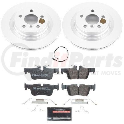 PowerStop Brakes ESK7899 Genuine Geomet® Coated Rotors, ECE-R90 Disc Brake Pad Set + Hardware Kit