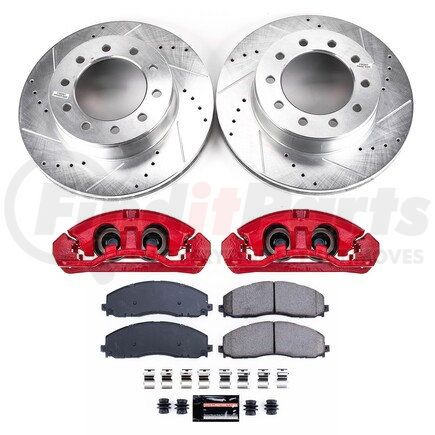 PowerStop Brakes KC8029 Z23 Daily Driver Carbon-Fiber Ceramic Pads Drilled & Slotted Rotor & Caliper Kit