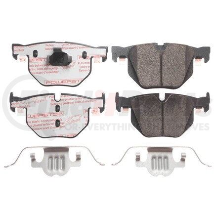 PowerStop Brakes NXE-1042 Disc Brake Pad Set - Rear, Carbon Fiber Ceramic Pads with Hardware for 2009 - 2019 BMW X6