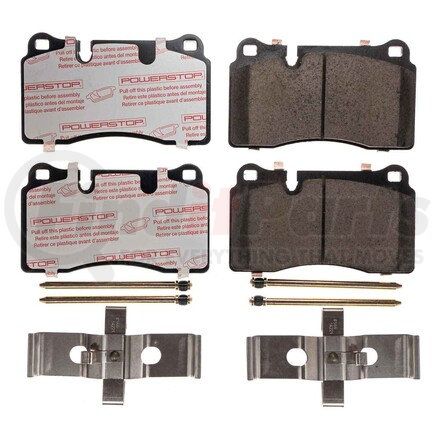 PowerStop Brakes NXE-1165 Disc Brake Pad Set - Carbon Fiber Ceramic Pads with Hardware
