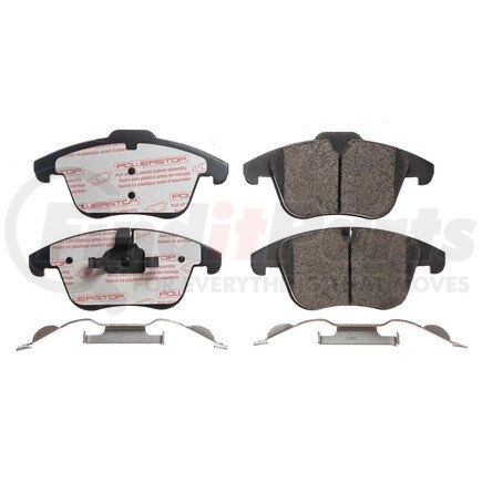 PowerStop Brakes NXE-1241 Disc Brake Pad Set - Front, Carbon Fiber Ceramic Pads with Hardware for 2009 - 2015 Jaguar XF