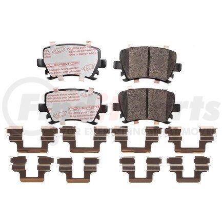 PowerStop Brakes NXE-1108 Disc Brake Pad Set - Rear, Carbon Fiber Ceramic Pads with Hardware for 2005 - 2010 Volkswagen Jetta