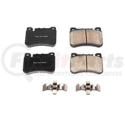 PowerStop Brakes NXE-1121 Disc Brake Pad Set - Front, Carbon Fiber Ceramic Pads with Hardware for 2005-2007 Mercedes C230