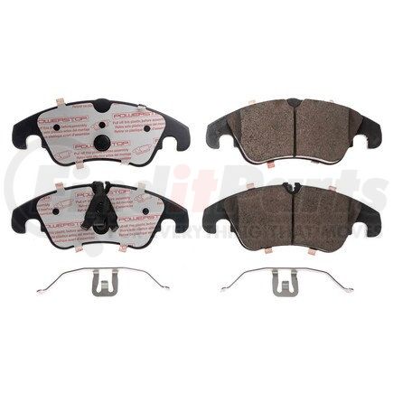 PowerStop Brakes NXE-1322 Disc Brake Pad Set - Front, Carbon Fiber Ceramic Pads with Hardware for 2009 - 2016 Audi Q5