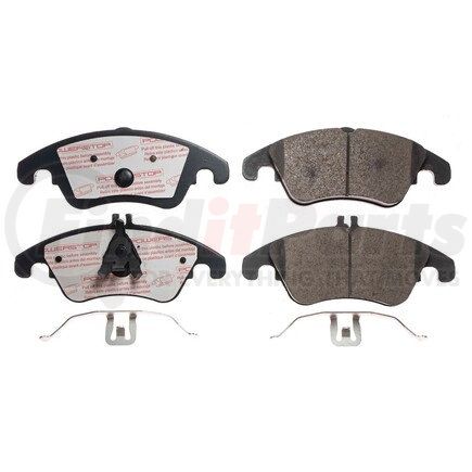 PowerStop Brakes NXE-1342 Disc Brake Pad Set - Front, Carbon Fiber Ceramic Pads with Hardware for 2008 - 2015 Mercedes C350