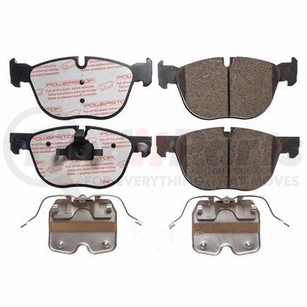 PowerStop Brakes NXE-1294 Disc Brake Pad Set - Front, Carbon Fiber Ceramic Pads with Hardware for 2016 - 2018 BMW X4
