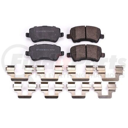 PowerStop Brakes NXE-1307 Disc Brake Pad Set - Rear, Carbon Fiber Ceramic Pads with Hardware for 2010 - 2017 Volvo XC60