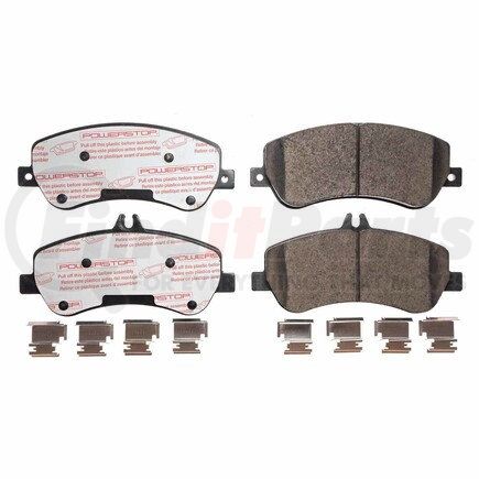 PowerStop Brakes NXE-1406 Disc Brake Pad Set - Front, Carbon Fiber Ceramic Pads with Hardware for 2013 - 2015 Mercedes GLK250
