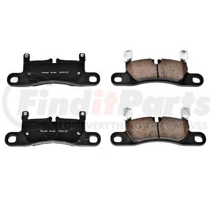 PowerStop Brakes NXE-1453 Disc Brake Pad Set - Rear, Carbon Fiber Ceramic Pads with Hardware for 2011 - 2018 Porsche Cayenne