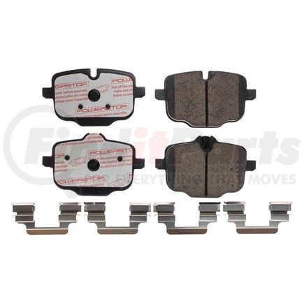 PowerStop Brakes NXE-1469 Disc Brake Pad Set - Rear, Carbon Fiber Ceramic Pads with Hardware for 2011 - 2016 BMW 550i xDrive